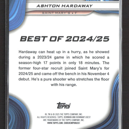 2025 Topps Bowman's Best University Ashton Hardaway #91 004/199 Aqua