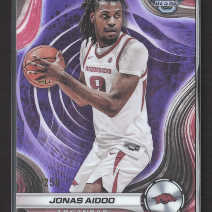 2025 Topps Bowman University Best Jonas Aidoo #32 Purple Refractor /250