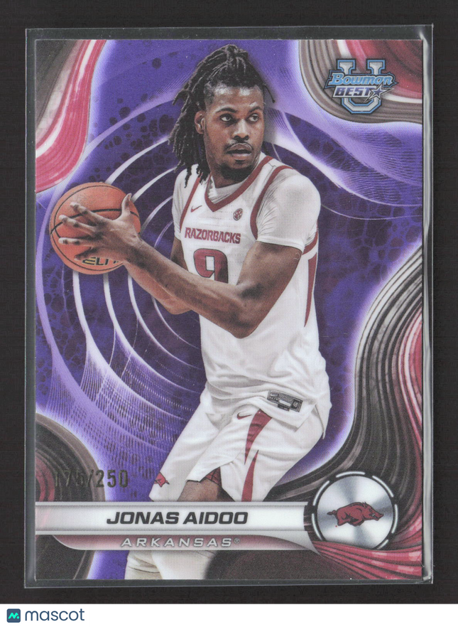2025 Topps Bowman University Best Jonas Aidoo #32 Purple Refractor /250