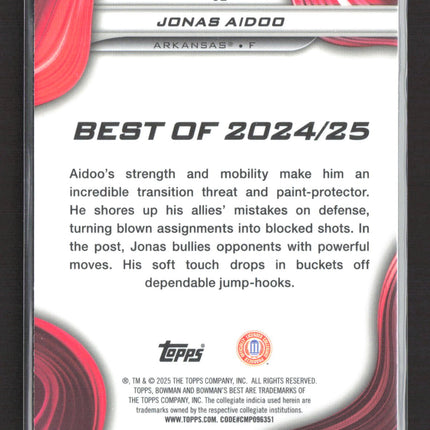2025 Topps Bowman University Best Jonas Aidoo #32 Purple Refractor /250