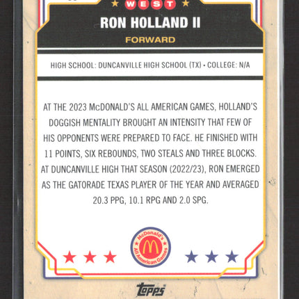 2025 Topps Chrome McDonald's All American Ron Holland II #88 Purple RayWave /99