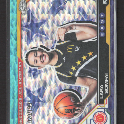2025 Topps Chrome McDonald's All American Lara Somfai #61 Aqua RayWave 020/199