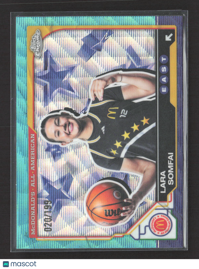 2025 Topps Chrome McDonald's All American Lara Somfai #61 Aqua RayWave 020/199