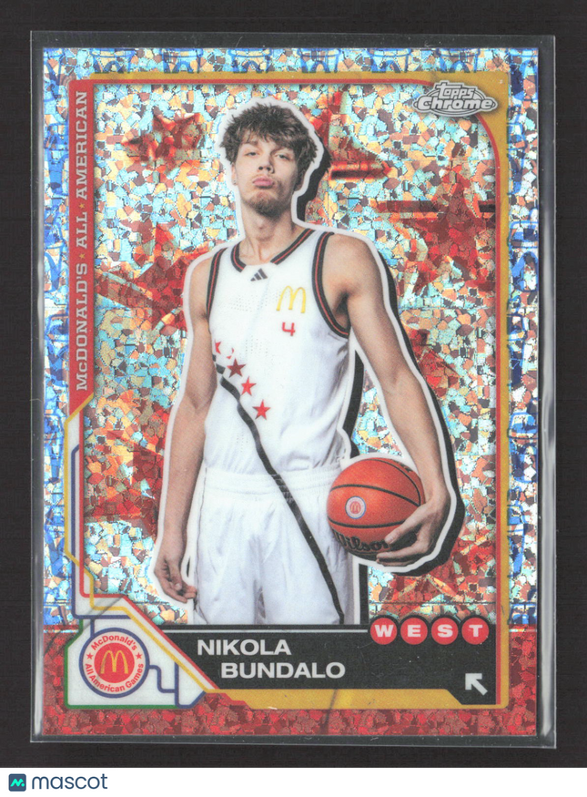 2025 Topps Chrome McDonald's All American Nikola Bundalo #14 Red Stars