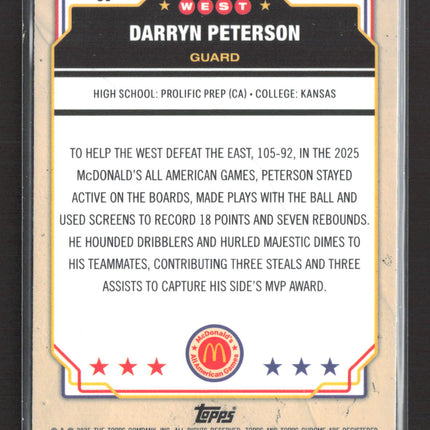 2025 Topps Chrome McDonald's All American Darryn Peterson #50