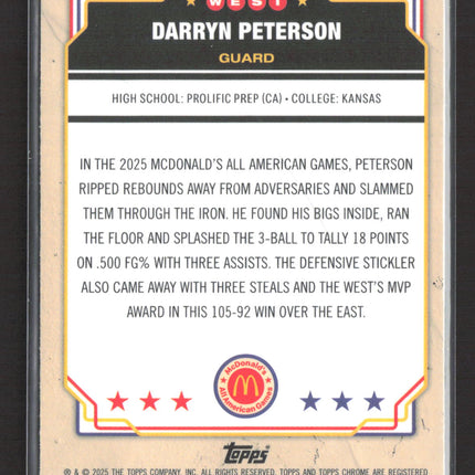 2025 Topps Chrome McDonald's All American Darryn Peterson #12