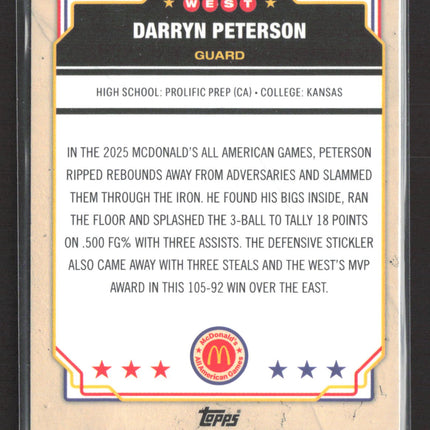 2025 Topps Chrome McDonald's All American Darryn Peterson #12