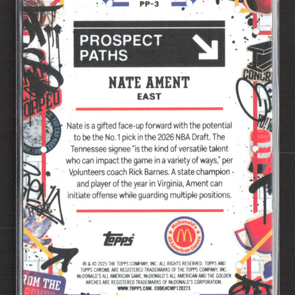 2025 Topps Chrome McDonald's All American Prospect Paths Nate Ament #PP-3