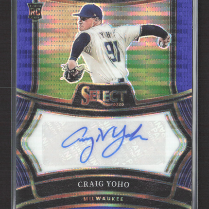 2025 Panini Select Prizm Craig Yoho #SIG-CY Purple RC