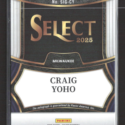 2025 Panini Select Prizm Craig Yoho #SIG-CY Purple RC