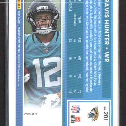 2025 Panini Donruss Optic Prizm Travis Hunter #201