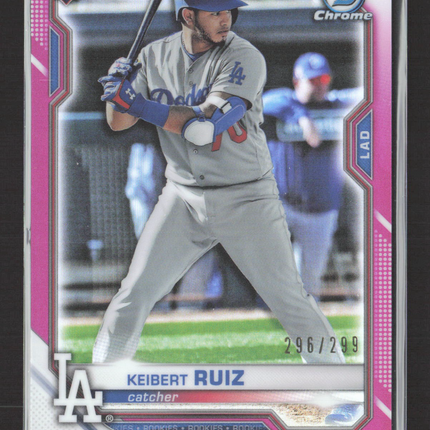 2021 Bowman Chrome Keibert Ruiz #70 Pink Refractor RC 296/299