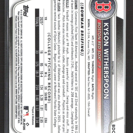 2025 Topps Bowman Chrome Kyson Witherspoon #BDC-29 Refractor