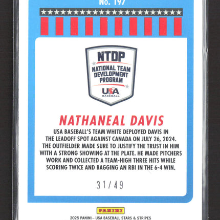 2025 Panini USA Baseball Stars & Stripes Nathaneal Davis #197 Labyrinth 31/49