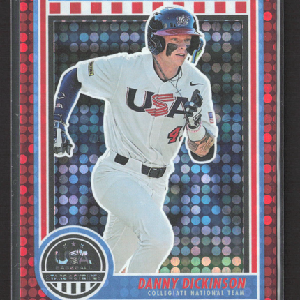 2025 Panini USA Baseball Stars & Stripes Danny Dickinson #27 Red Prizm 101/199