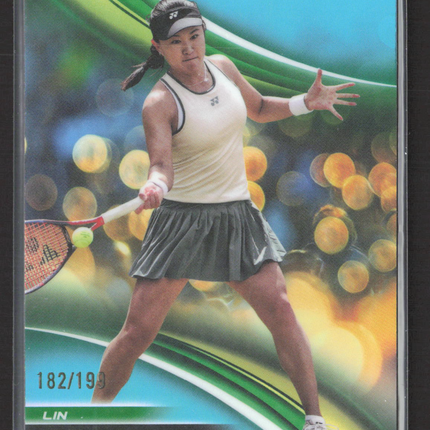 2025 Topps Chrome Lin Zhu #129 Aqua Refractor 182/199