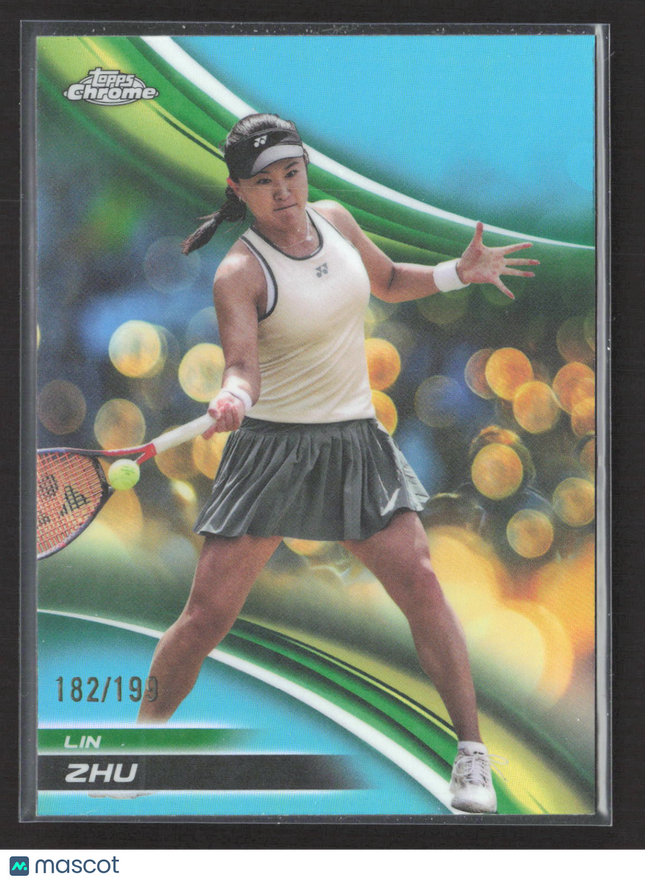 2025 Topps Chrome Lin Zhu #129 Aqua Refractor 182/199