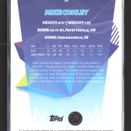 2025 Topps Finest Mike Conley #59 Purple 076/200