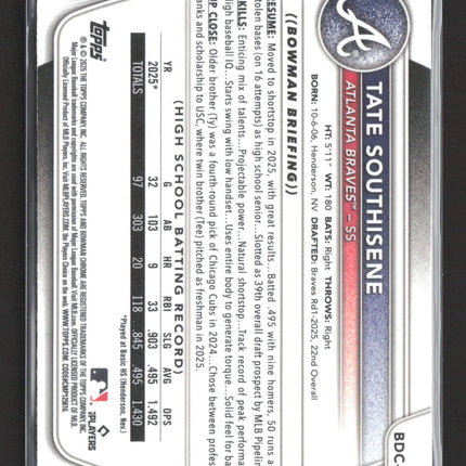 2024 Bowman Chrome Draft Tate Southisene #BDC-70 Mega Box Pattern
