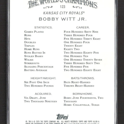 2025 Topps Allen & Ginter Bobby Witt Jr. #123 Holo