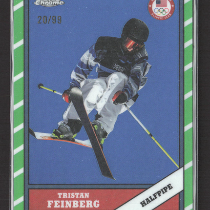 2026 Topps Chrome Olympics Tristan Feinberg #T86-35 Green Stripe 20/99