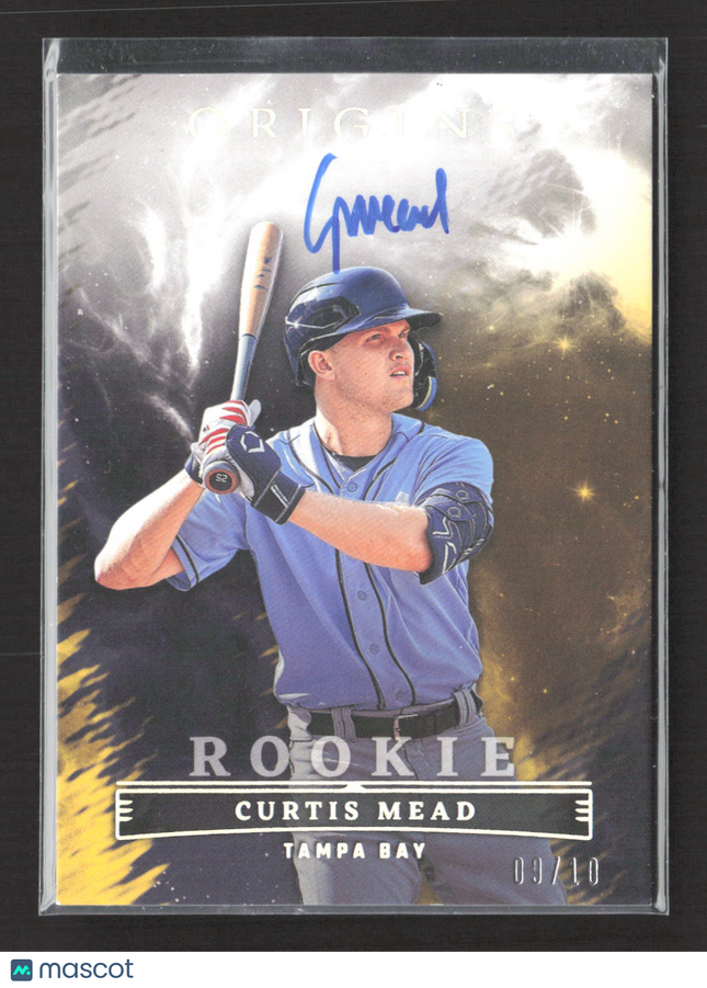2023 Panini Chronicles Origins Baseball Curtis Mead #OPS-CE 09/10 Gold Auto