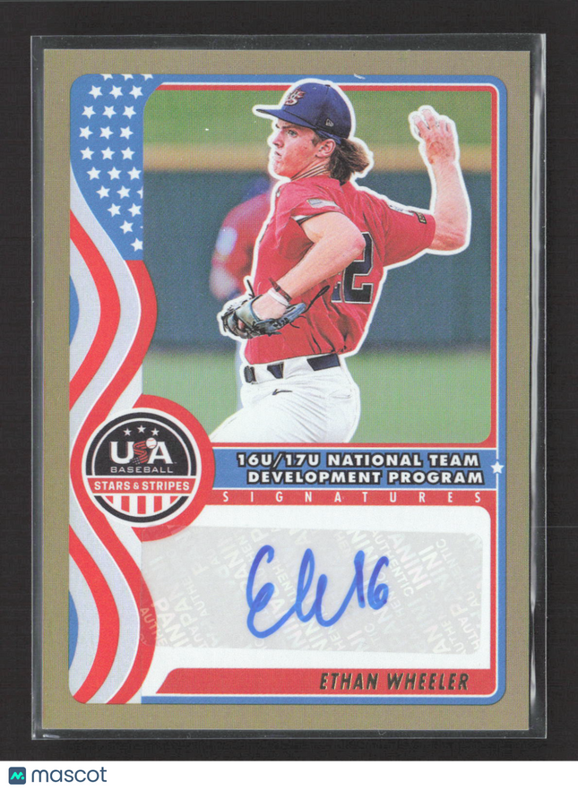 2025 Panini USA Baseball Stars & Stripes Ethan Wheeler #NTS-EW 07/10 Gold Auto