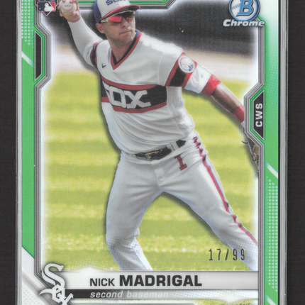 2021 Bowman Chrome Nick Madrigal #7 Green Refractor 17/99