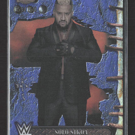 2025 Topps Chrome WWE Cactus Jack Solo Sikoa #77 Blue Refractor 059/150