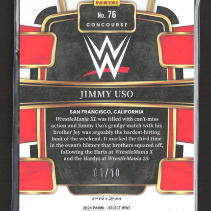 2024 Panini Select WWE Prizm Jimmy Uso #76 Gold Concourse 01/10