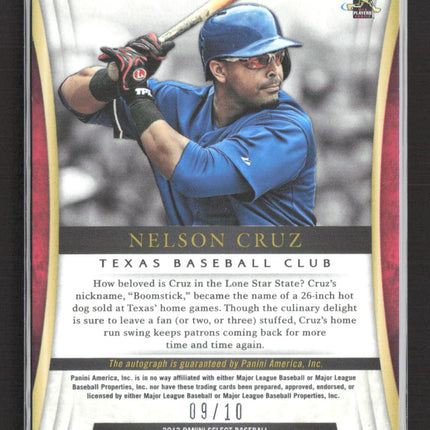 2013 Panini Select Prizm Signatures Nelson Cruz #NC Gold Auto /10