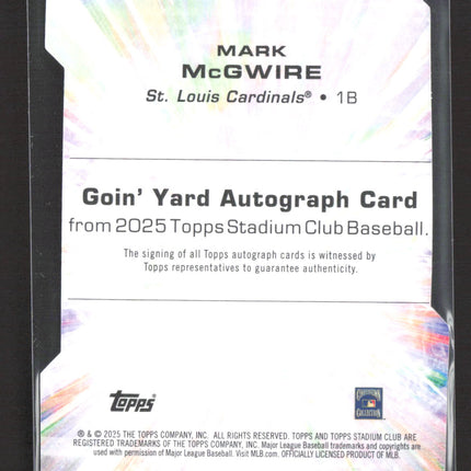 2025 Topps Stadium Club Goin' Yard Mark McGwire #GYA-MMC Auto