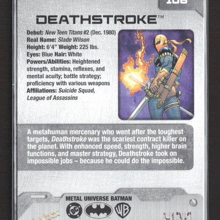 2025 SkyBox Metal Universe Batman Purple FX #106 Deathstroke