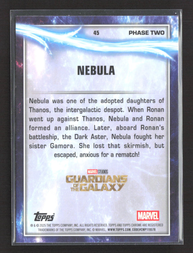 2025 Topps Chrome Marvel Marvel Studios Guardians of the Galaxy 11/99 #45 Nebula