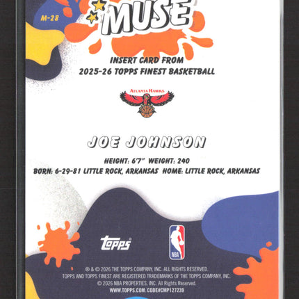 2026 Topps Finest Muse Joe Johnson #M-28 Blue Refractor 39/75