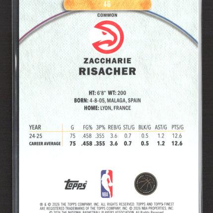 2026 Topps Finest Zaccharie Risacher #48 24/75
