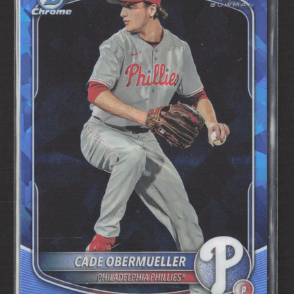 2025 Bowman Chrome Cade Obermueller #BDC-80 Blue Sapphire Refractor