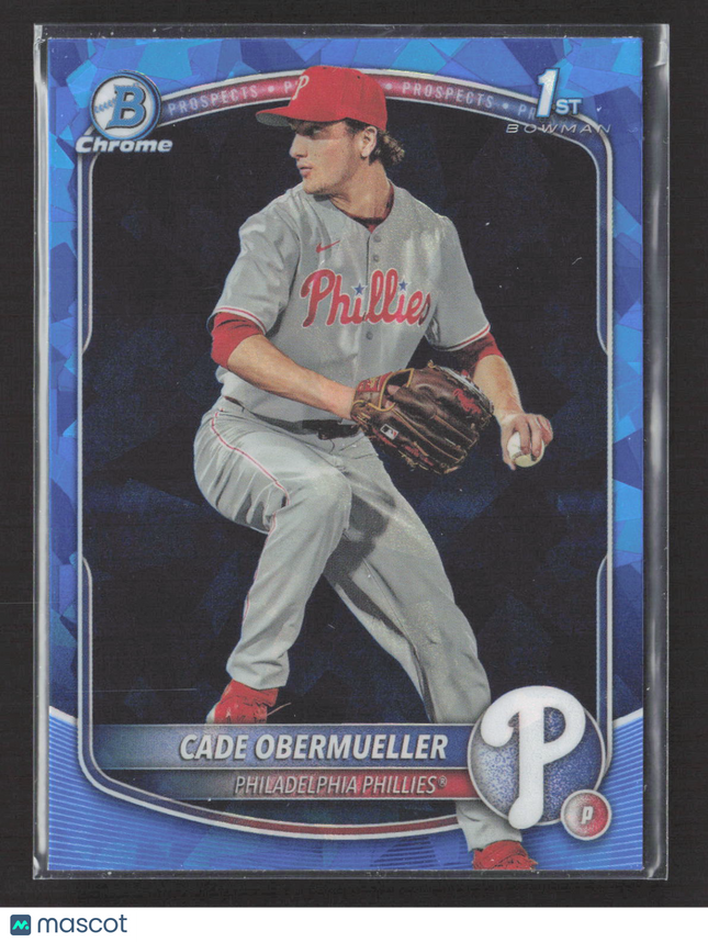 2025 Bowman Chrome Cade Obermueller #BDC-80 Blue Sapphire Refractor