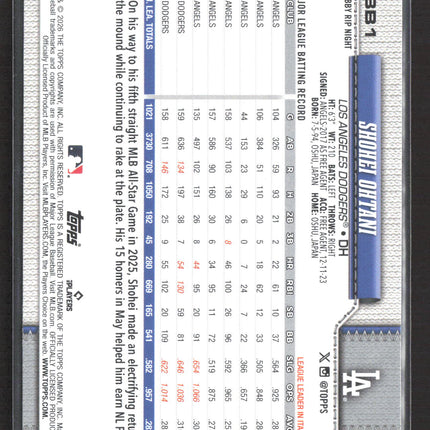 2025 Topps Rip Night Shohei Ohtani #BB-1