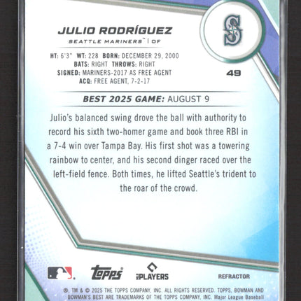 2025 Bowman's Best Julio Rodríguez #49 Refractor