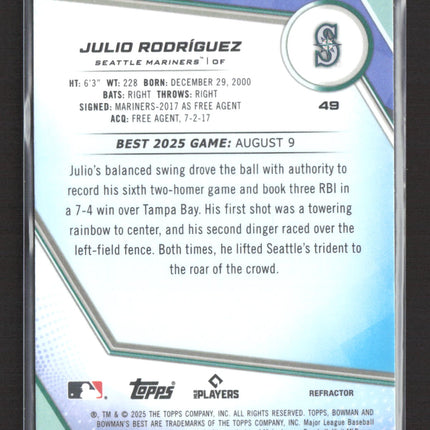 2025 Topps Bowman's Best Julio Rodríguez #49 Refractor