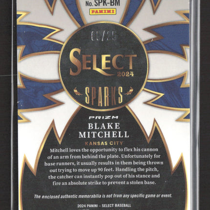 2024 Panini Select Sparks Prizm Blake Mitchell #SPK-BM 01/25 Memorabilia