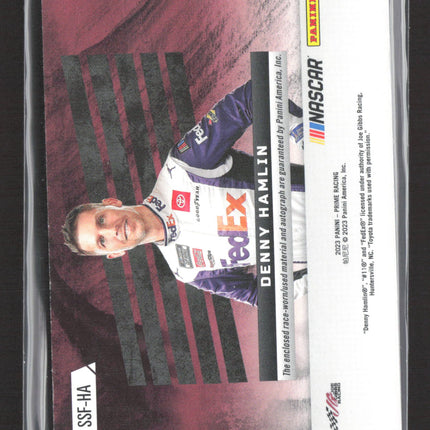 2023 Panini Prime Racing Denny Hamlin #SSF-HA Authentic Signatures