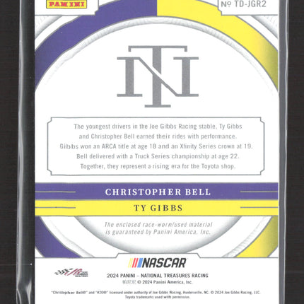 2024 Panini National Treasures Racing Ty Gibbs Christopher Bell #TD-JGR2 /10