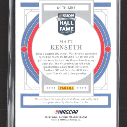 2024 Panini National Treasures Racing Matt Kenseth #TH-MKT Auto 06/49 Race-worn