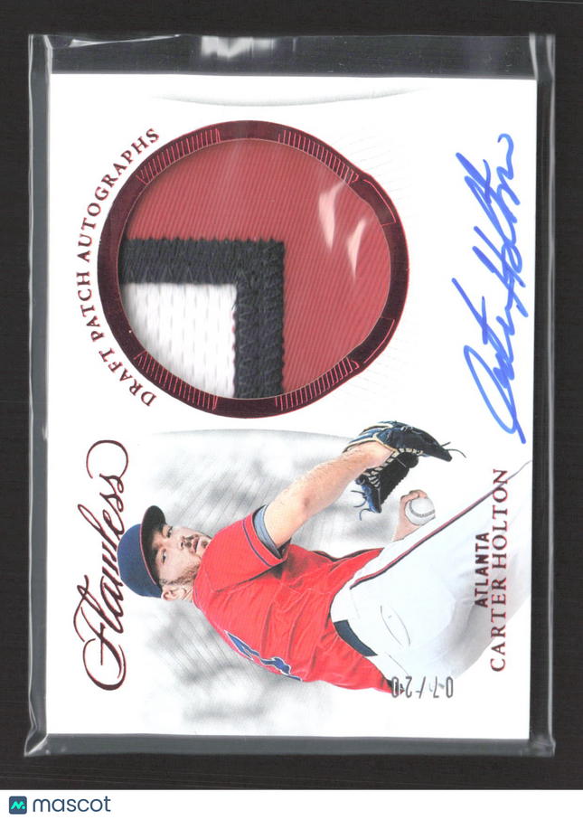 2025 Panini Flawless Baseball Carter Holton #DPA-CH Draft Patch Auto