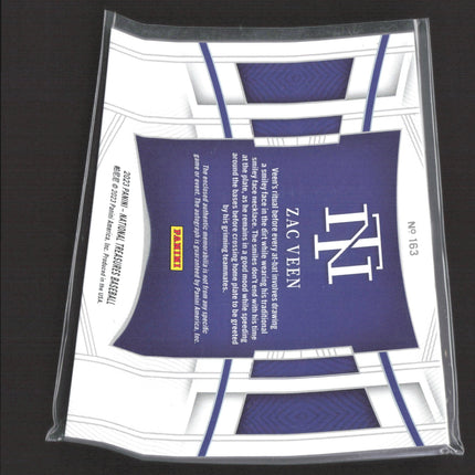 2023 Panini National Treasures Zac Veen #163 Patch 31/99 Memorabilia