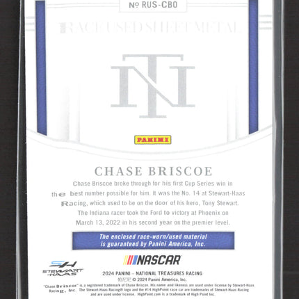 2024 National Treasures Racing Chase Briscoe #RUS-CBO Race Used Sheet Metal