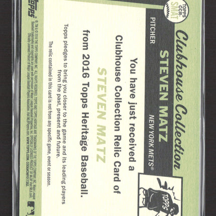 2016 Topps Heritage Steven Matz #CCR-SMAT Jersey