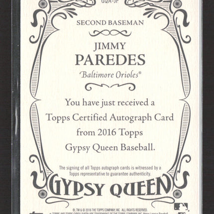 2016 Topps Gypsy Queen Jimmy Paredes #GQA-JP Auto
